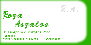 roza aszalos business card