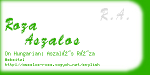 roza aszalos business card